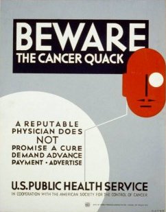 1938 Beware the Cancer Quack USPHS Poster
